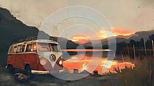 VW Van Adventures: Memories by the Lake./n