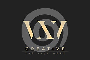 VXV abstract letter logo design