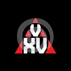 VXV triangle letter logo design with triangle shape. VXV triangle logo design monogram. VXV triangle vector logo template with red