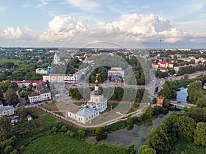 Vyazma, Church Church of Nativity of the Blessed Virgin Mary. Aerial photography