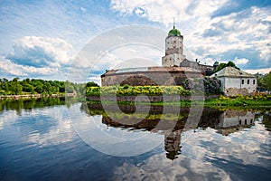 Vyborg castle in Russia on summer day