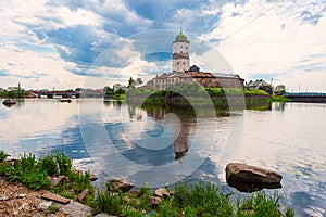 Vyborg castle in Russia on summer day