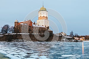 Vyborg Castle on a winter morning