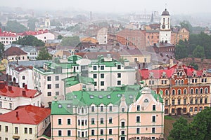 Vyborg. Russia. Top view. Old town. Historical center of the Scandinavian style