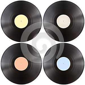 Vynil gramophone record disk set photo