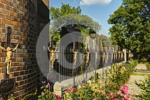 The Vysehrad cemetery with famous the Slavin tomb, designed by Antonin Wiehl, Prague, CZ