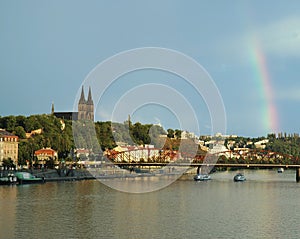 Vysehrad with rainbow, Prague