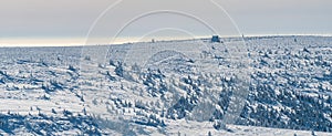 Vysoka hole from Praded hill in winter Jeseniky mountains in Czech republic