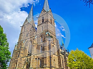 Vysoke Myto- Czech- 25 April 2024: Church of St. Lawrence, Gothic structure