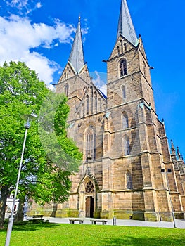 Vysoke Myto- Czech- 25 April 2024: Church of St. Lawrence, Gothic structure