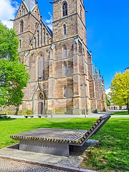 Vysoke Myto- Czech- 25 April 2024: Church of St. Lawrence, Gothic structure