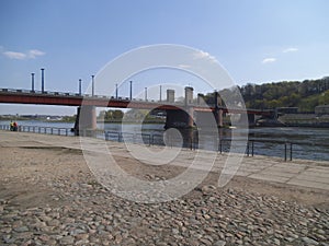 The Vytautas Magnus Bridge over the river Neman in Kaunas.
