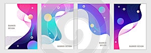 Set of modern colorful templates with gradient for banners, cards, posters, brochures, presentations, covers, flyers.