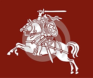 Vytis Lithuania symbol an armored rider on a horse