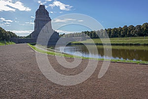 the vÃ¶lkerschlachtdenkmal in leipzig with the lake of tears