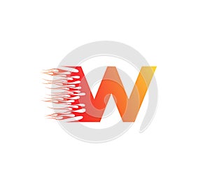 W Fire Creative Alphabet Logo Design Concept