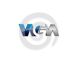 W g m initial letter anagram negative space metallic