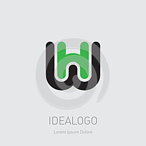 W and H initial logo. WH initial monogram logotype. HW - Vector design element or icon