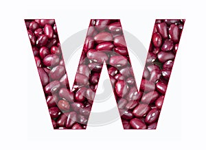 W, Letter of the Alphabet - Red adzuki bean - Phaseolus vulgaris