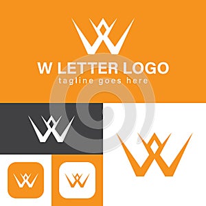 W Letter Crown Logo. Minimal Style.Modern brand identity.Initial letter W. Crown abstract icon. Creative Symbol.Vector