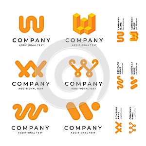 W Letter Logos Set Pack Modern Identity Brand Icons Business Symbol Concept Template
