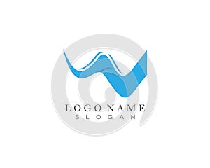 W Letter Water Wave Logo Template vector illustration icon