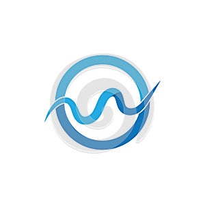 W Letter Water wave Logo Template vector Illustration Icon.