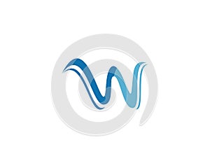 W letter wave Logo Template vector illustration
