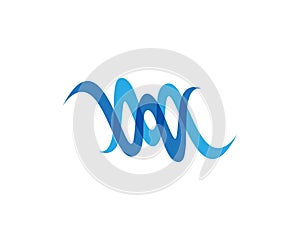 W letter wave Logo Template vector illustration