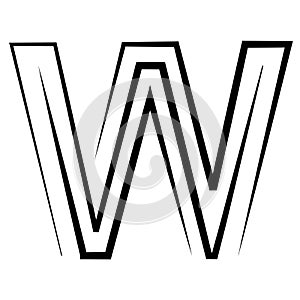 W logo studio letter w design icon logotype technology font