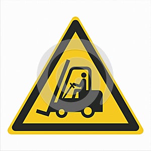 W014 ISO 7010 Registered safety signs Warnings Forklift trucks and other industrial vehicles