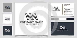 WA or AW initial letter logo design vector