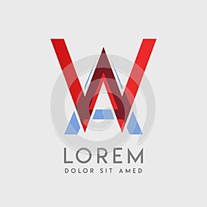 WA logo letters with blue and red gradation