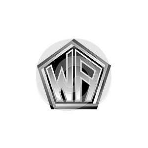WA Logo Monogram Silver Geometric Modern Design