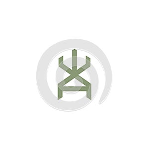 WA Logo Symbol Simple. AW Logo Design