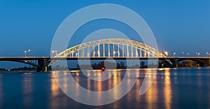 Waal Bridge at Night at Nijmegen