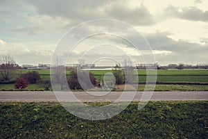 The Waal river and a in the Netherland, beautiful landscape, green meadow