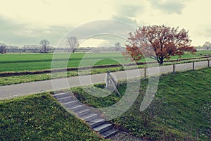 The Waal river and a in the Netherland, beautiful landscape, green meadow