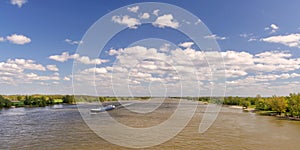 The Waal river west of Nijmegen in The Netherlands