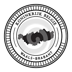 Waals-brabant map sticker. Vector illustration decorative design
