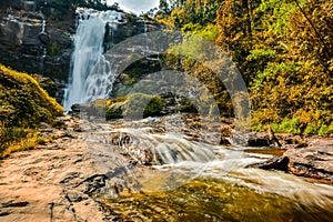 Wachirathan water falls in autumn