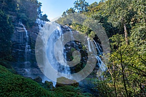 Wachirathan waterfall Doi Inthaonon national park Thailand Chiang Mai, beautiful waterfall in Doi Inthanon national park