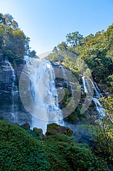 Wachirathan waterfall Doi Inthaonon national park Thailand Chiang Mai, beautiful waterfall in Doi Inthanon national park