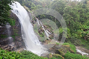 Wachirathan Waterfall, the popular place in Chiang Mai , Thailand