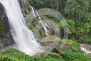 Wachirathan Waterfall, the popular place in Chiang Mai , Thailand