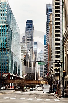 Wacker drive in downtown Chicago. USA Illinois photo