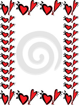 Wacky valentines day heart border photo