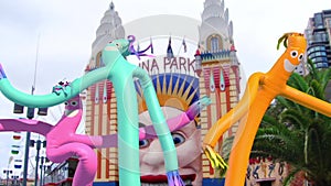 Wacky Waving Inflatable Tube Man Luna Park 3D Rendering Green Screen