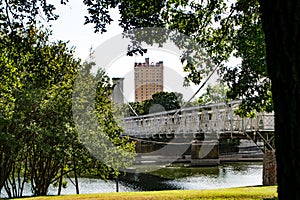 Waco architectural icons beautifully framed lush green trees