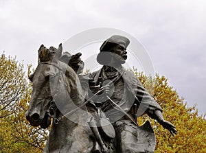 Waco statue man horse